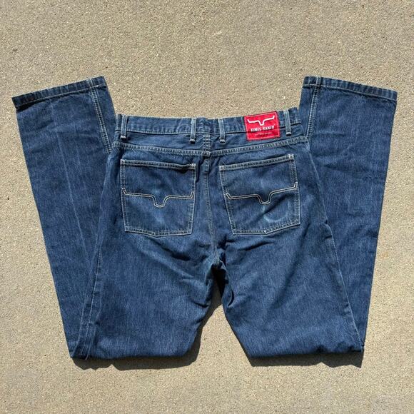 Kimes Ranch James Size 35/36 Mid-Low Rise Straight Boot Leg Blue Jeans